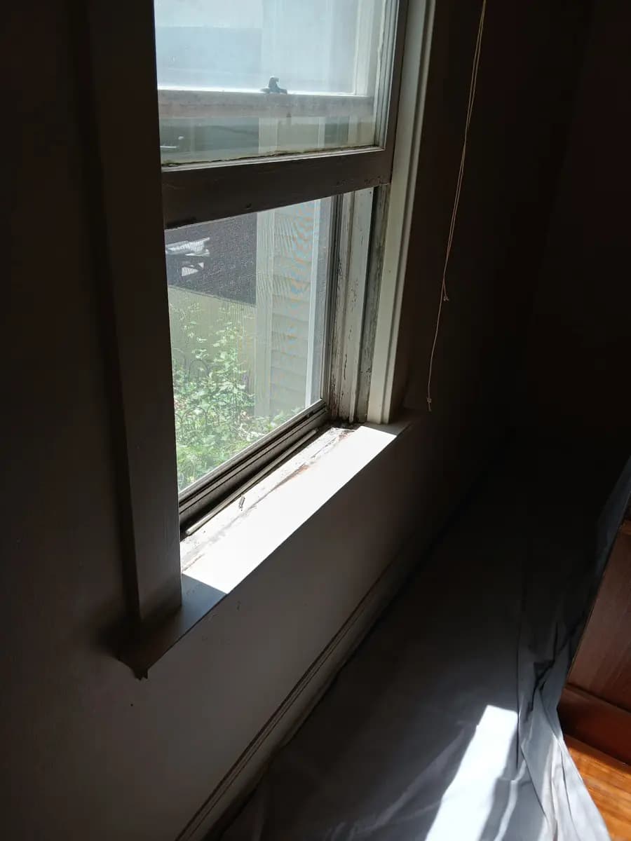 Window trim before repainting.