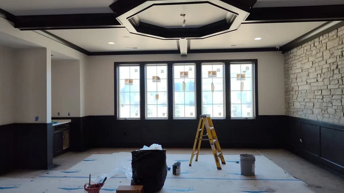 Commercial interior painting in progress.